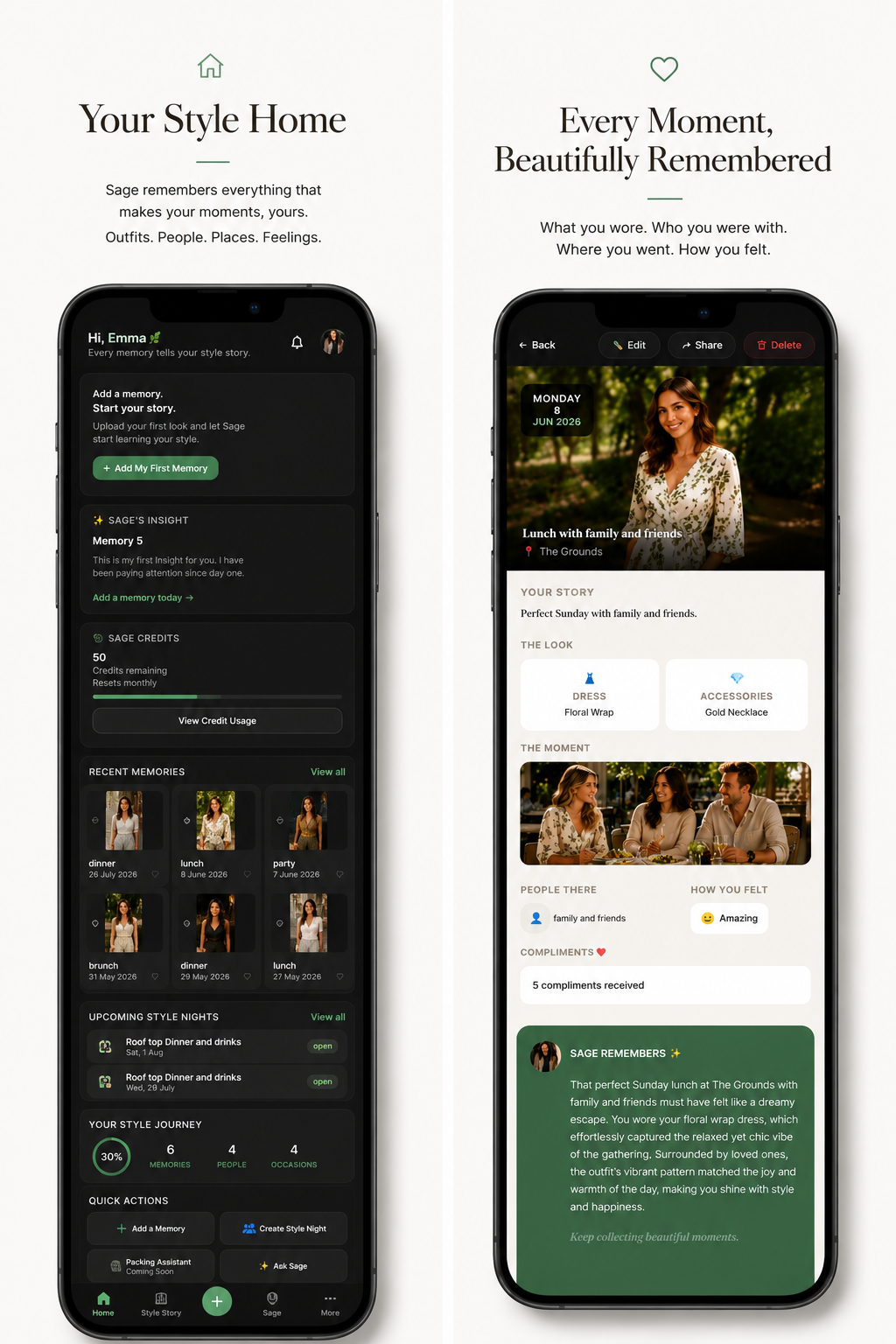 Digital wardrobe app home screen — track outfits, plan what to wear, and organise your closet
